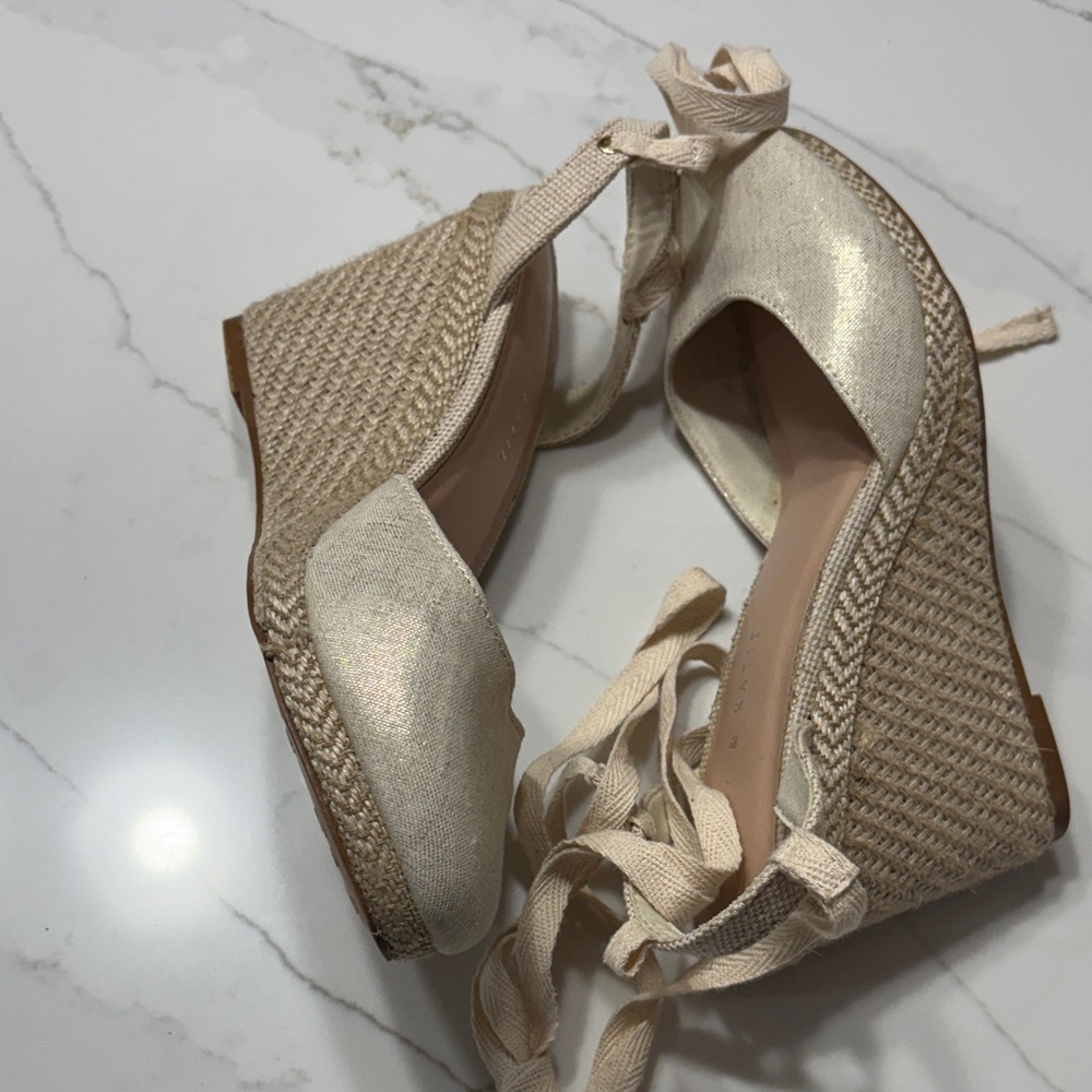 Kelly & Katie Beige Lace-Up Espadrilles - Picture 10 of 17